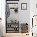 VASAGLE Coat Rack Stand Height 183 cm Hazelnut Brown and Black HSR040B04 - Furniture > Living Room