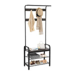 VASAGLE Coat Rack Stand Height 183 cm Hazelnut Brown and Black HSR040B04 - Furniture > Living Room