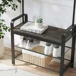 VASAGLE Coat Rack Stand Height 183 cm Hazelnut Brown and Black HSR040B04 - Furniture > Living Room