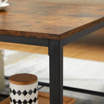 VASAGLE Coffee Table Living Room Table with Dense Mesh Shelf Large Storage Space Tea Table Easy Assembly Stable