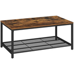 VASAGLE Coffee Table Living Room Table with Dense Mesh Shelf Large Storage Space Tea Table Easy Assembly Stable
