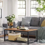 VASAGLE Coffee Table Living Room Table with Dense Mesh Shelf Large Storage Space Tea Table Easy Assembly Stable