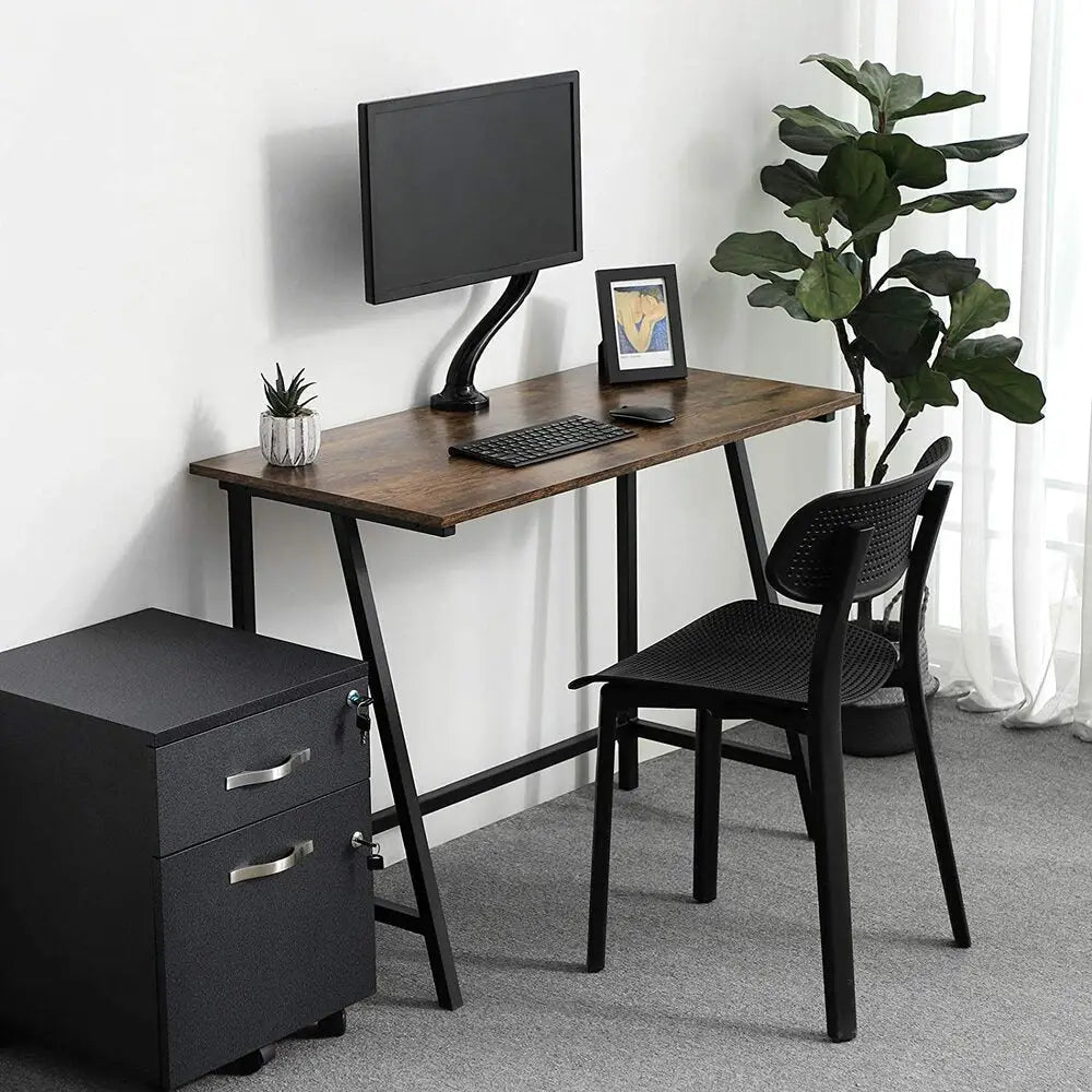 VASAGLE Computer Desk Rustic Brown and Black LWD40X - Furniture > Office