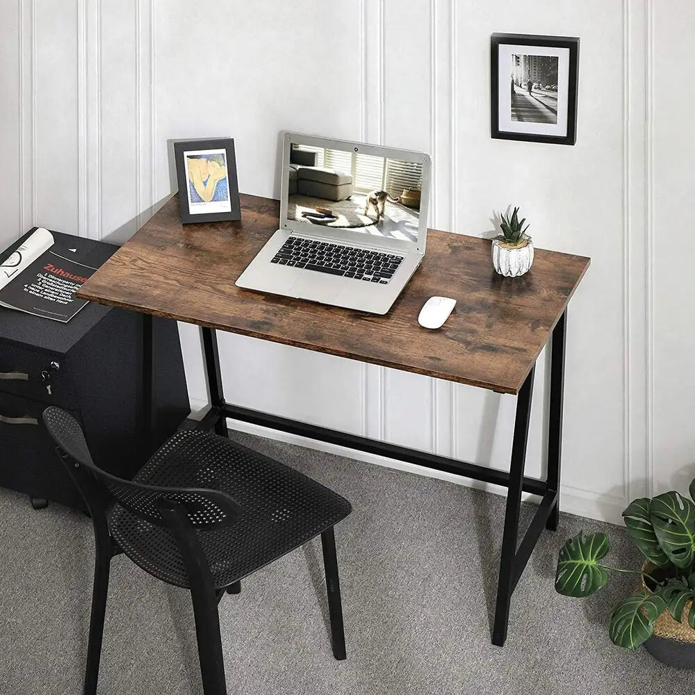 VASAGLE Computer Desk Rustic Brown and Black LWD40X - Furniture > Office