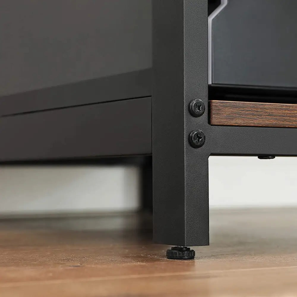 VASAGLE Computer Desk with 2 Shelves Rustic Brown and Black LWD47X - Furniture > Living Room