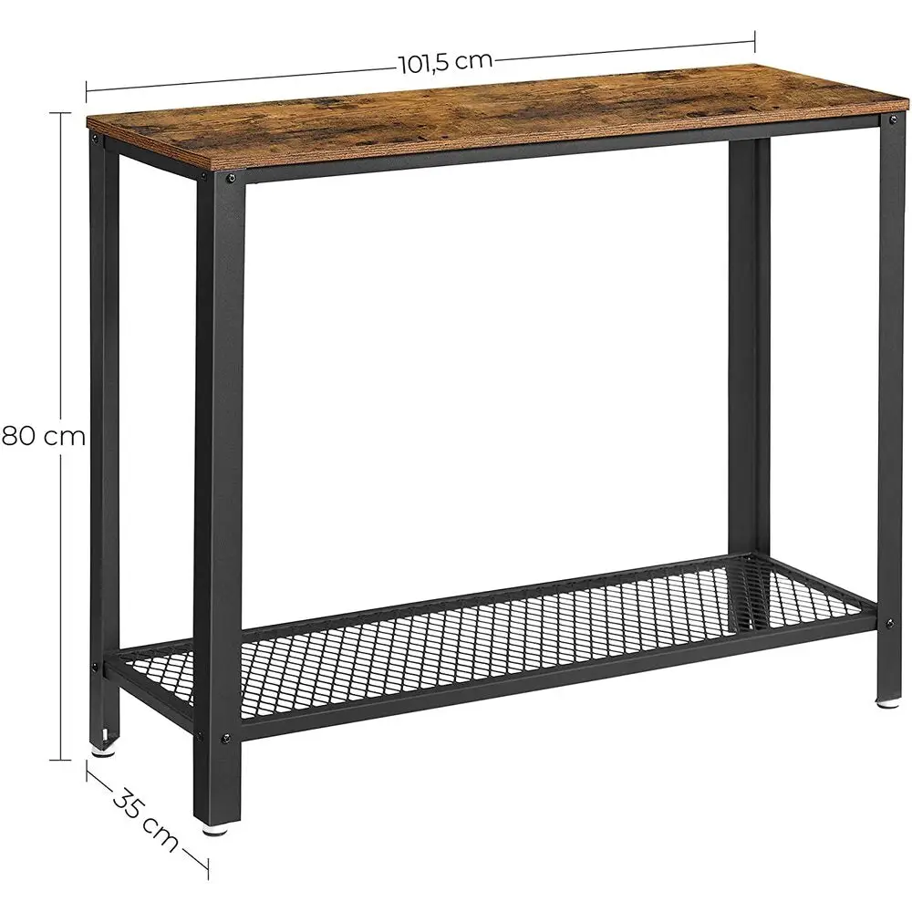 VASAGLE Console Table Rustic Brown and Black LNT80X - Furniture > Office