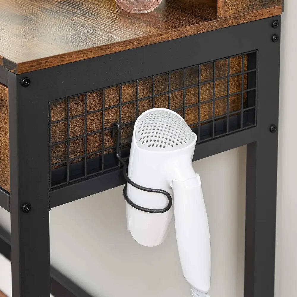 VASAGLE Dresser Table with Trifold Mirror Rustic Brown and Black - Baby & Kids > Kid’s Furniture > Kid’s Dressers