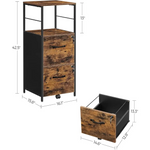 VASAGLE Filing Cabinet with 2 Drawers Rustic Brown and Black OFC045B01V1 - Furniture > Living Room