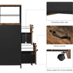 VASAGLE Filing Cabinet with 2 Drawers Rustic Brown and Black OFC045B01V1 - Furniture > Living Room