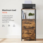 VASAGLE Filing Cabinet with 2 Drawers Rustic Brown and Black OFC045B01V1 - Furniture > Living Room