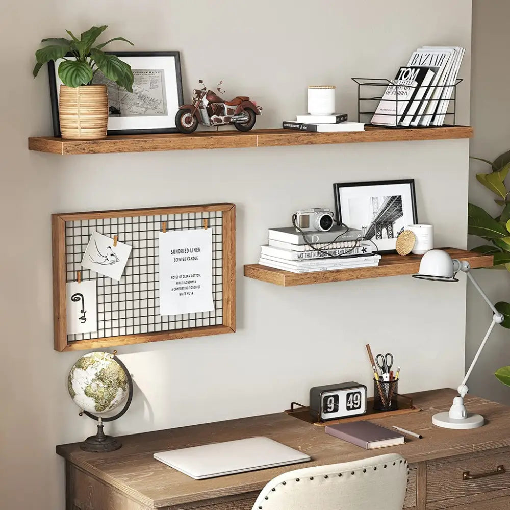 VASAGLE Floating Wall Shelf for Photos Decorations Rustic Brown - Furniture > Living Room
