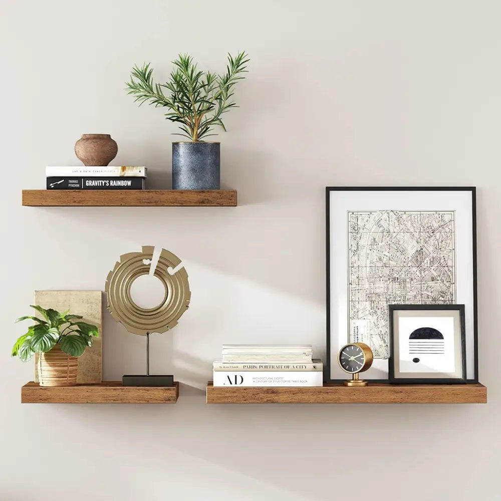 VASAGLE Floating Wall Shelf for Photos Decorations Rustic Brown - Furniture > Living Room