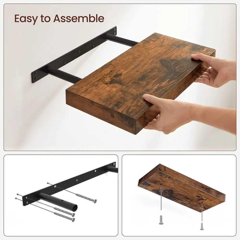 VASAGLE Floating Wall Shelf for Photos Decorations Rustic Brown - Furniture > Living Room