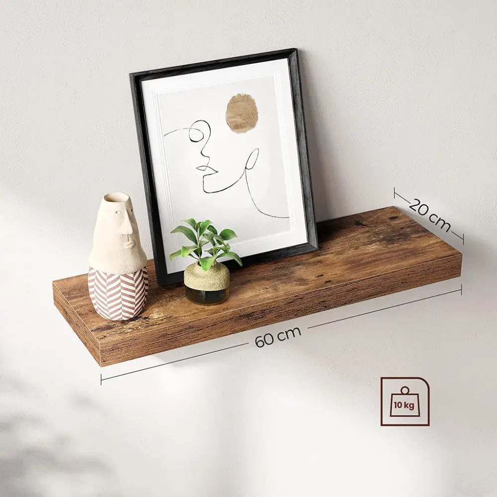 VASAGLE Floating Wall Shelf for Photos Decorations Rustic Brown - Furniture > Living Room