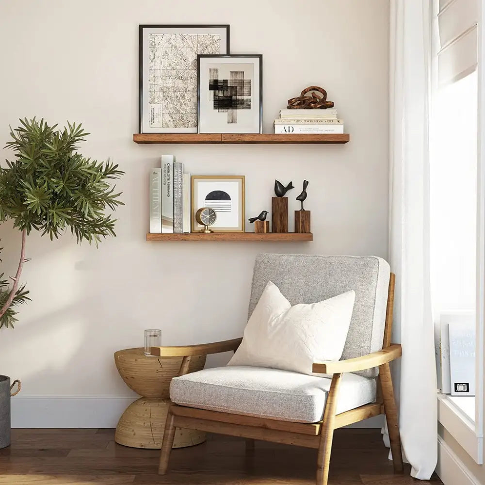VASAGLE Floating Wall Shelf for Photos Decorations Rustic Brown - Furniture > Living Room