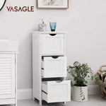 VASAGLE Floor Cabinet with 3 Drawers White BBC50WT - Furniture > Living Room