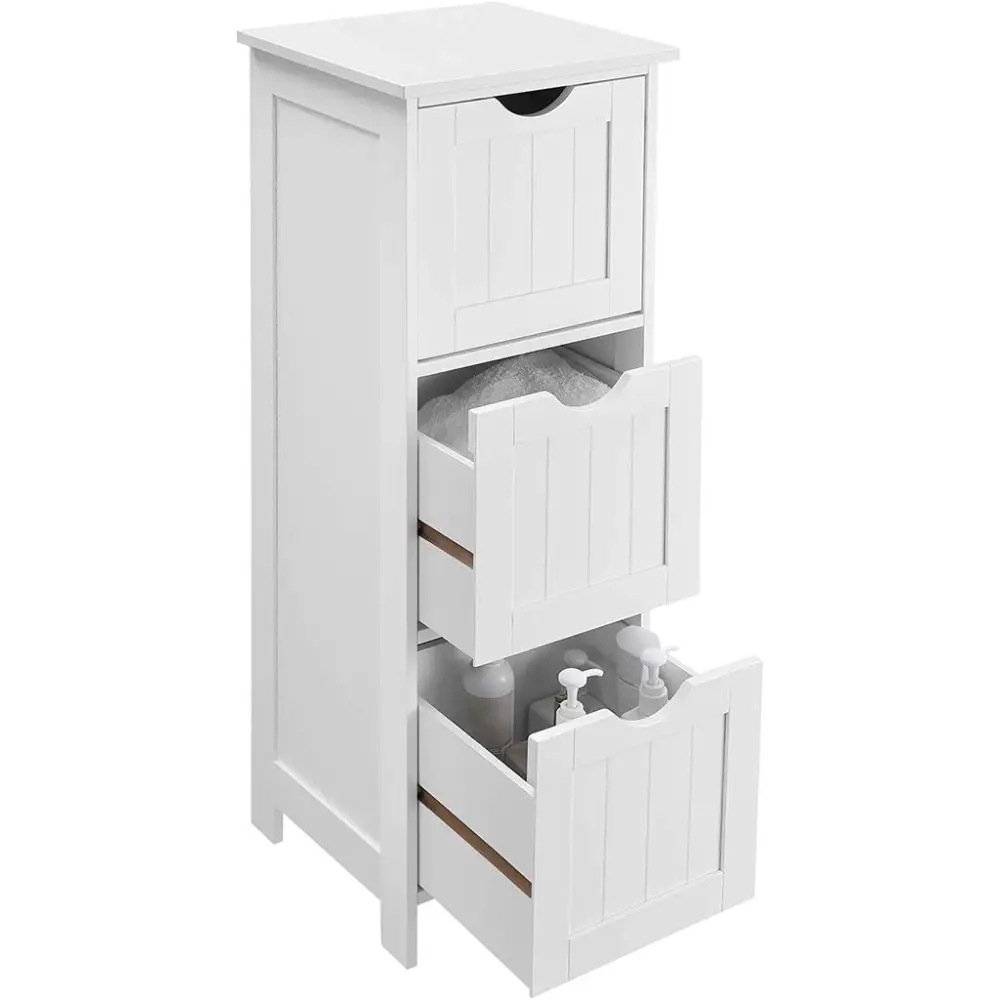 VASAGLE Floor Cabinet with 3 Drawers White BBC50WT - Furniture > Living Room