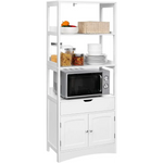 VASAGLE Floor Cabinet with Drawer 3 Open Shelves and Double Doors White - Furniture > Bar Stools & Chairs > Table & Bar