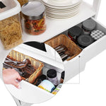 VASAGLE Floor Cabinet with Drawer 3 Open Shelves and Double Doors White - Furniture > Bar Stools & Chairs > Table & Bar