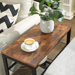 VASAGLE INDESTIC Side Table 3-Tier End Table with Mesh Shelves Industrial Design Rustic Brown - Furniture > Living Room