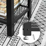 VASAGLE Industrial Console Table with 2 Mesh Shelves Rustic Brown and Black LNT81BX - Furniture > Living Room