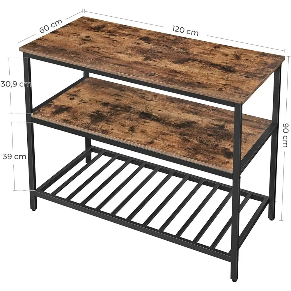 VASAGLE Kitchen Shelf Rustic Brown and Black KKI01BX - Furniture > Living Room