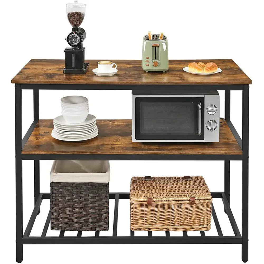 VASAGLE Kitchen Shelf Rustic Brown and Black KKI01BX - Furniture > Living Room