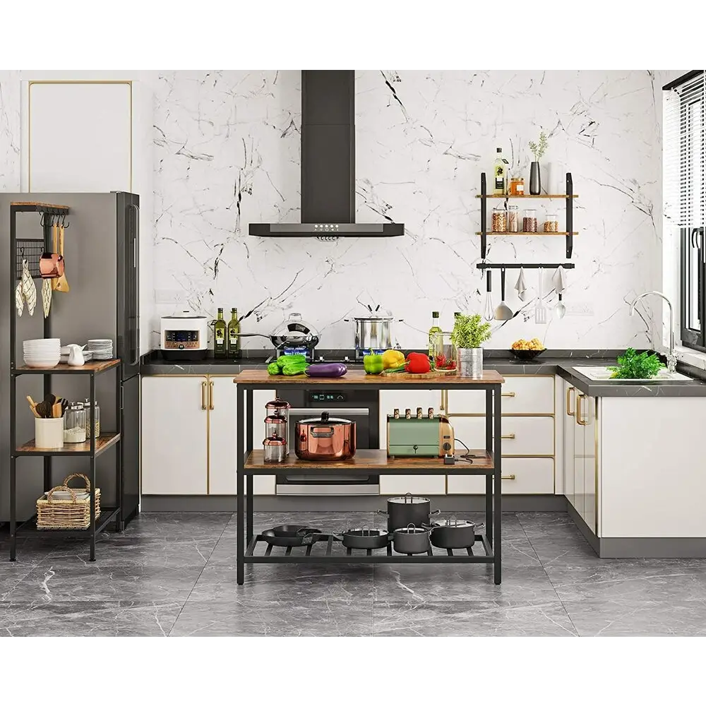 VASAGLE Kitchen Shelf Rustic Brown and Black KKI01BX - Furniture > Living Room