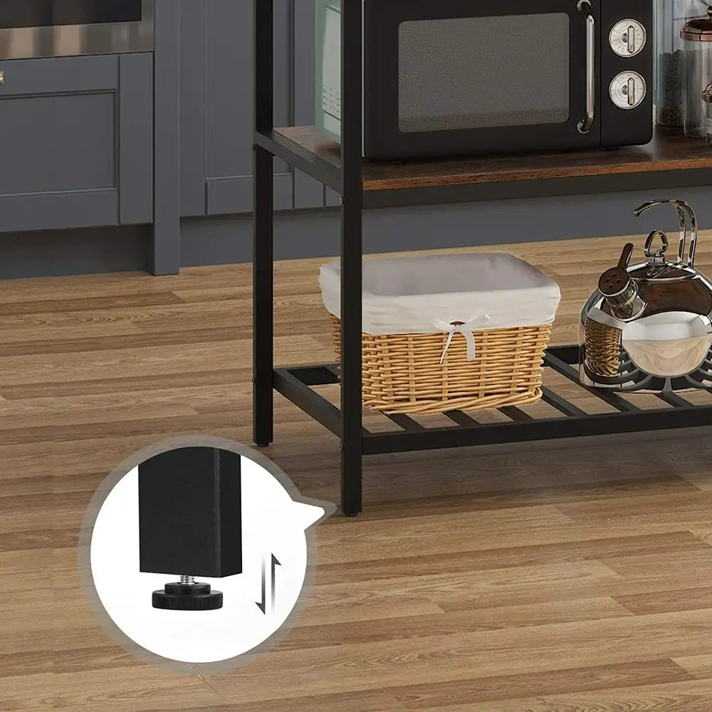 VASAGLE Kitchen Shelf Rustic Brown and Black KKI01BX - Furniture > Living Room