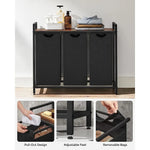 VASAGLE Laundry Hamper with 3 Bags Rustic Brown and Black - Home & Garden > Laundry & Cleaning