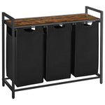VASAGLE Laundry Hamper with 3 Bags Rustic Brown and Black - Home & Garden > Laundry & Cleaning