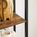 VASAGLE Narrow Bookcase Small 6-Tiers Bookshelf Industrial Rustic Brown and Black - Furniture > Living Room