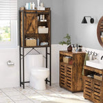 VASAGLE Over-the-Toilet Storage Bathroom Organiser Rack for Washing Machine Rustic Brown and Black - Furniture > Bar