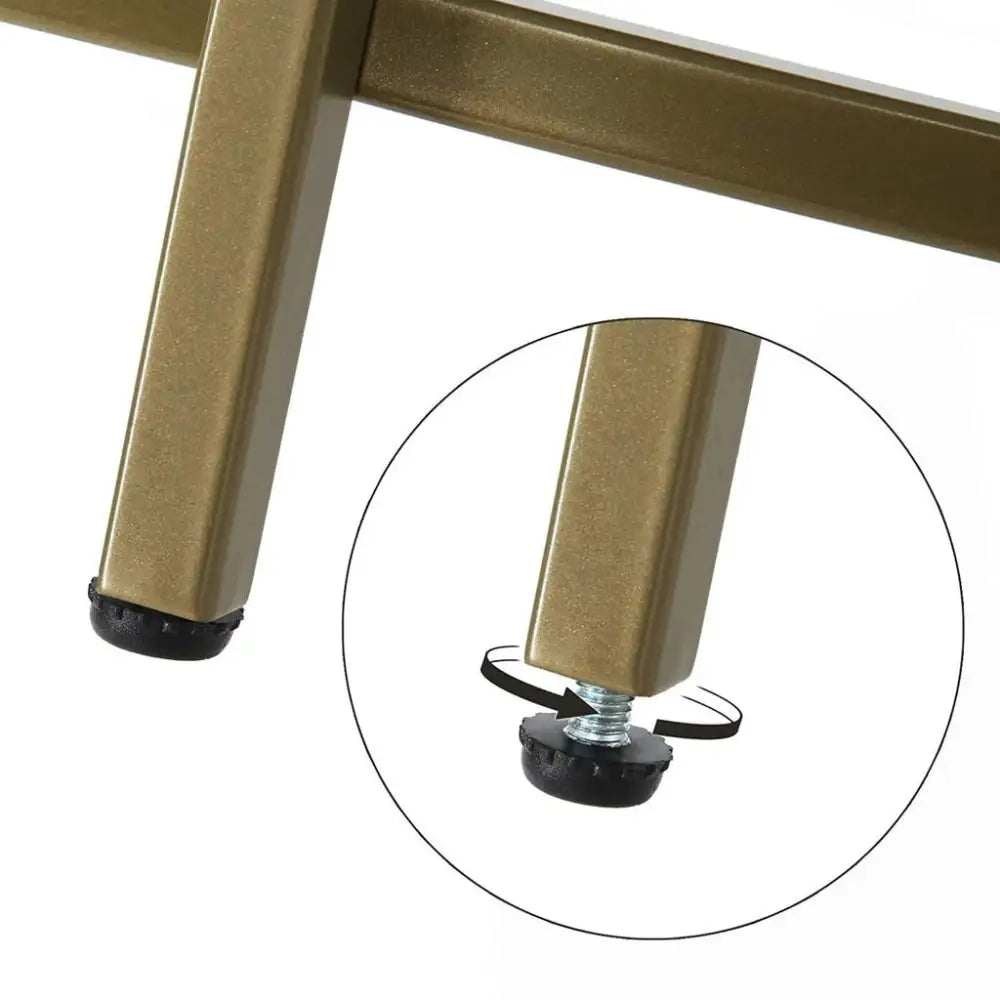 VASAGLE Round Side Table Tempered Glass End Table With Golden Metal Frame Small Coffee Table Gold LGT20G - Furniture >