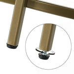 VASAGLE Round Side Table Tempered Glass End Table With Golden Metal Frame Small Coffee Table Gold LGT20G - Furniture >