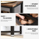 VASAGLE Shoe Bench with Seat Shoe Rack with 2 Mesh Shelves Rustic Brown and Black LBS73X - Furniture > Living Room