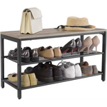 VASAGLE Shoe Rack 3 Tier Greige LBS73MB - Furniture > Living Room