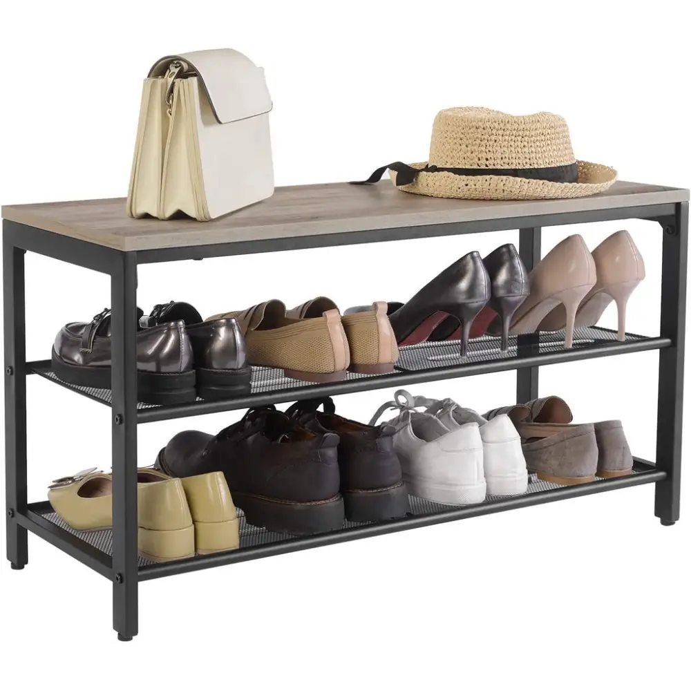 VASAGLE Shoe Rack 3 Tier Greige LBS73MB - Furniture > Living Room