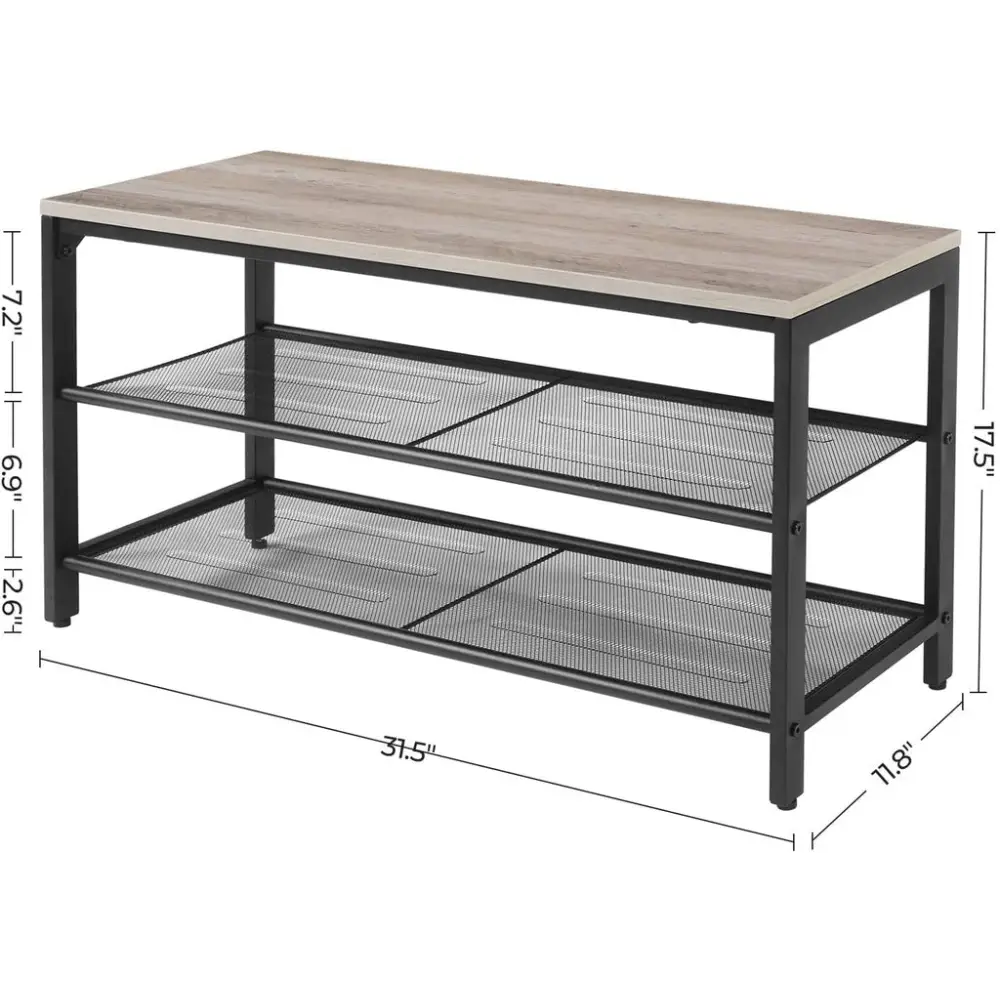 VASAGLE Shoe Rack 3 Tier Greige LBS73MB - Furniture > Living Room