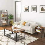 VASAGLE Side Table Rustic Brown and Black LET54X - Furniture > Living Room