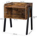 VASAGLE Side Table Rustic Brown and Black LET54X - Furniture > Living Room
