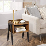 VASAGLE Side Table Rustic Brown and Black LET54X - Furniture > Living Room