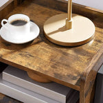 VASAGLE Side Table Rustic Brown and Black LET54X - Furniture > Living Room