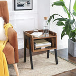 VASAGLE Side Table Rustic Brown and Black LET54X - Furniture > Living Room