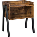 VASAGLE Side Table Rustic Brown and Black LET54X - Furniture > Living Room