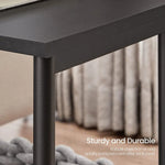VASAGLE Side Table Set of 2 Charcoal Gray and Black with Storage Shelf LET272B16 - Furniture > Living Room
