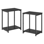 VASAGLE Side Table Set of 2 Charcoal Gray and Black with Storage Shelf LET272B16 - Furniture > Living Room