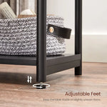 VASAGLE Side Table Set of 2 Charcoal Gray and Black with Storage Shelf LET272B16 - Furniture > Living Room