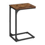 VASAGLE Slim End Table with Metal Frame Industrial Rustic Brown and Black - Furniture > Living Room