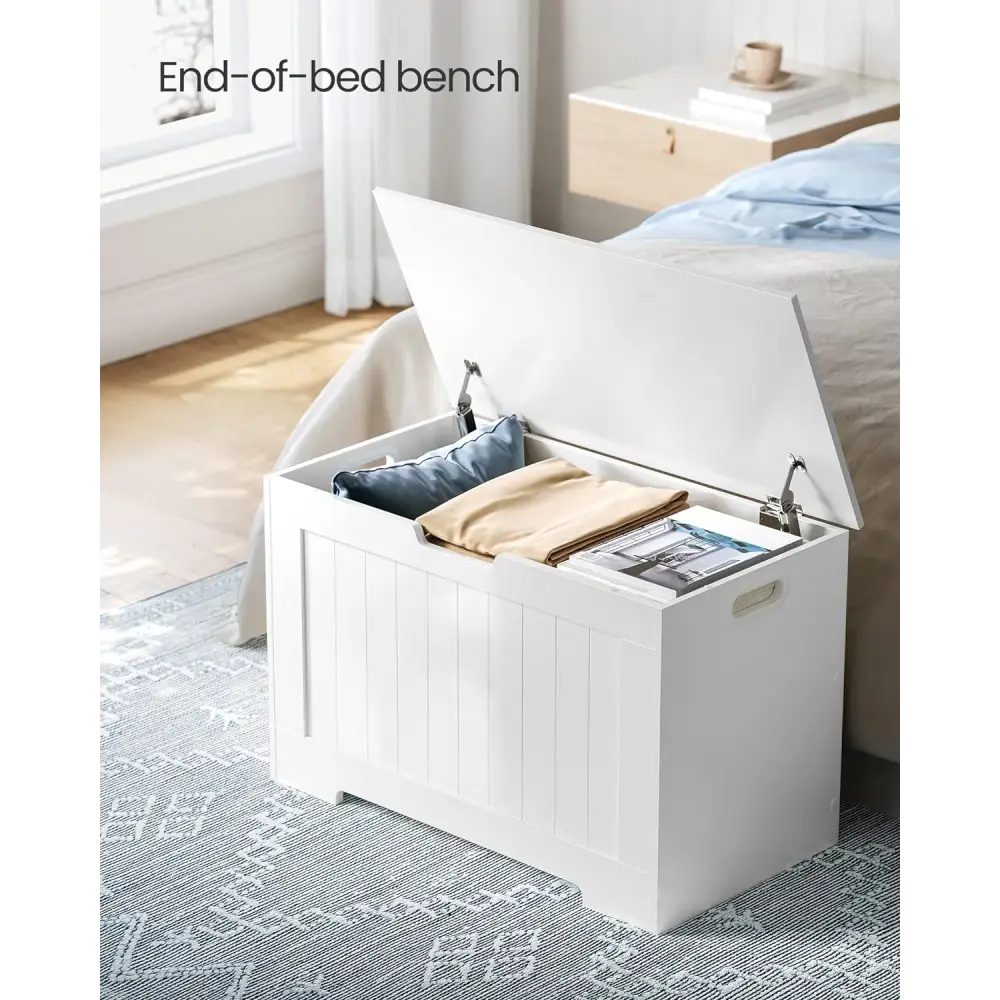 VASAGLE Storage Bench White LHS11WTV1 - Home & Garden > Storage